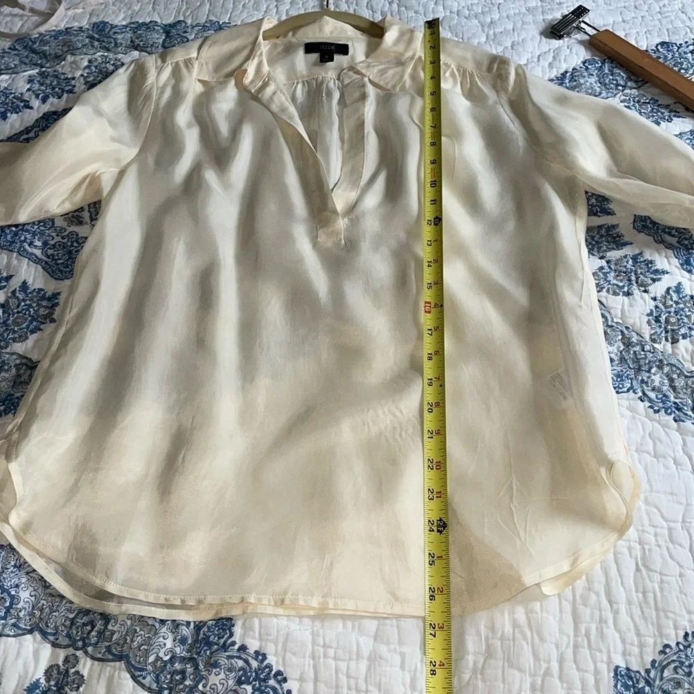 J. Crew Eco cupro-blend collared V-neck popover top - Picture 8 of 10